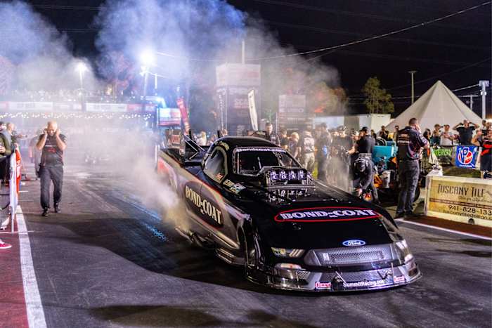 Top Fuel Funny Car Shootout winner Chad Green.